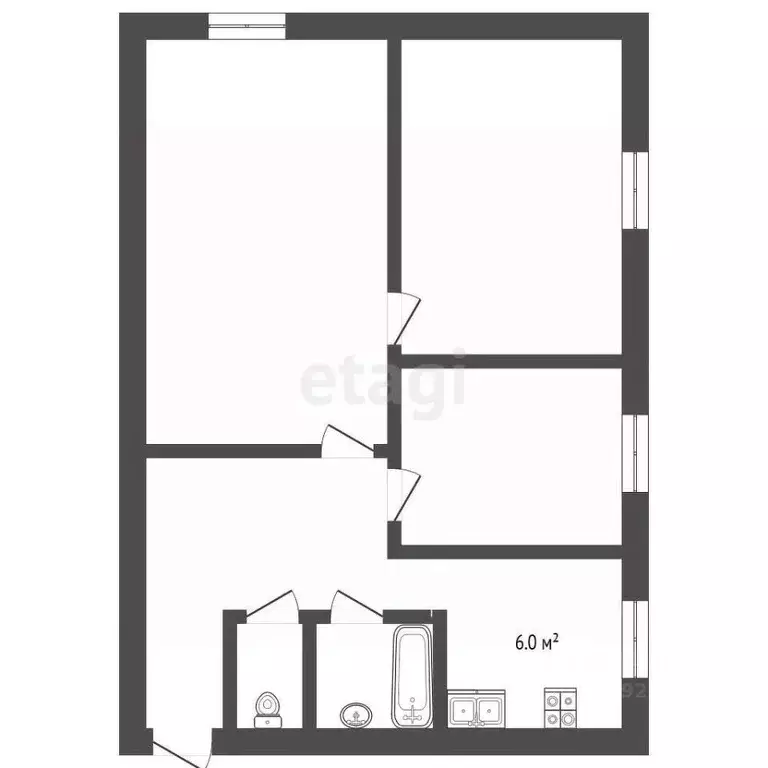 3-к кв. Тамбовская область, Тамбов Совхозный пер., 3А (50.2 м) - Фото 1