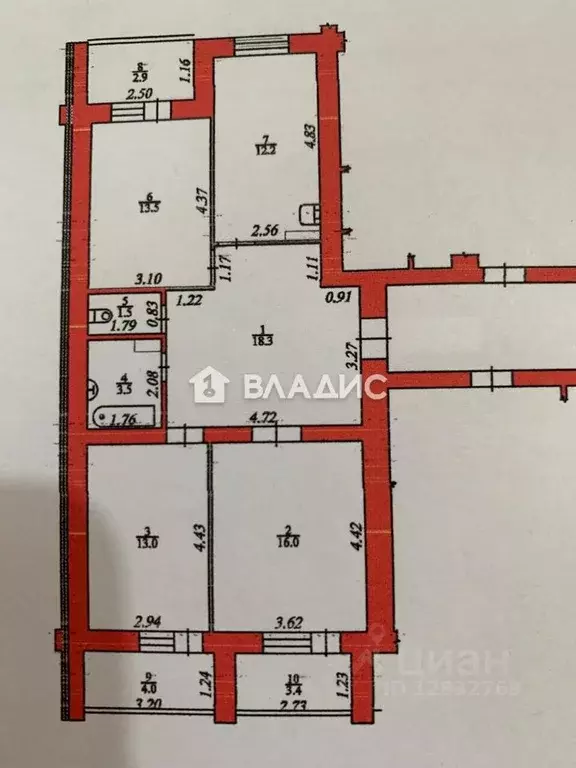 3-к кв. Пензенская область, Пенза ул. Пушанина, 54 (88.0 м) - Фото 2