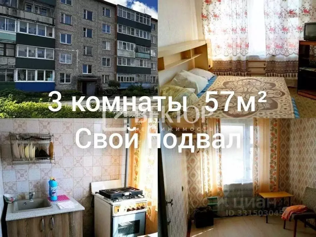 3-к кв. Ивановская область, пос. Пестяки ул. Калинина, 9 (57.0 м) - Фото 2
