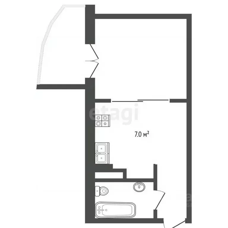 Студия Крым, Ялта ул. Дражинского, 45А (33.8 м) - Фото 2
