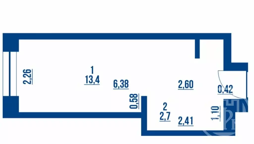 Квартира-студия: Санкт-Петербург, Приморский проспект, 6 (16.1 м) - Фото 1