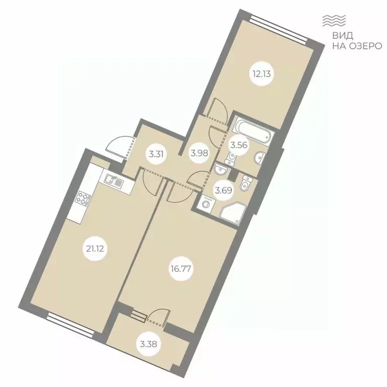 2-к кв. Санкт-Петербург ш. Суздальское, 8 (66.25 м) - Фото 0