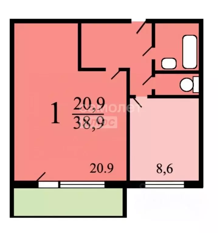 1-к кв. Москва Донецкая ул., 27 (39.0 м) - Фото 1