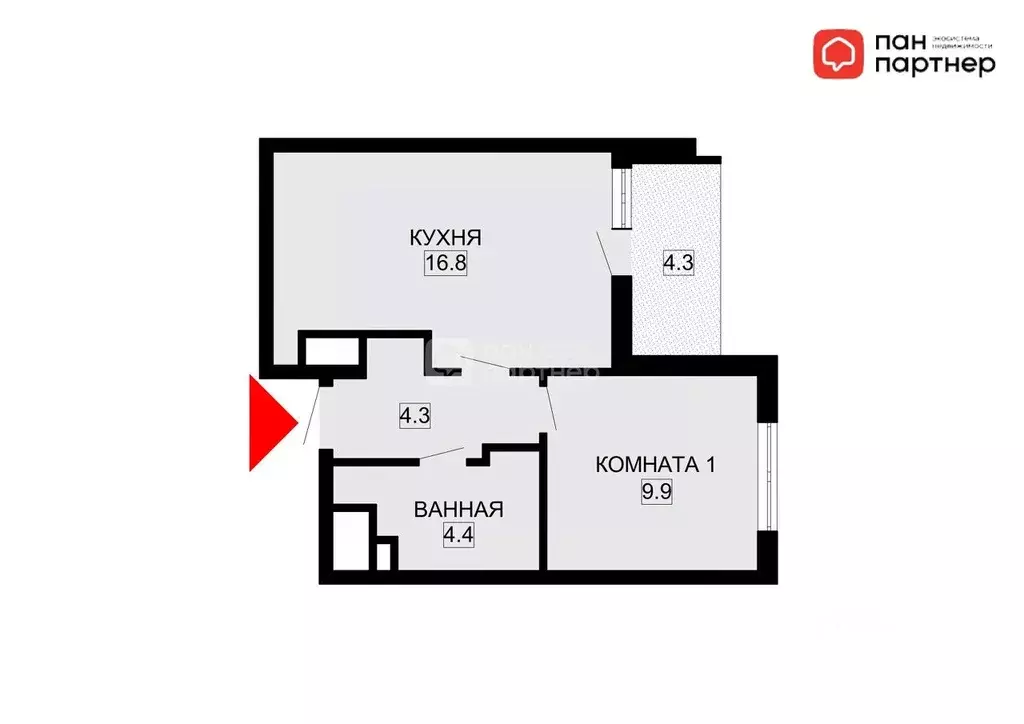 1-к кв. Санкт-Петербург ул. Верхне-Каменская, 9к1 (35.4 м) - Фото 2