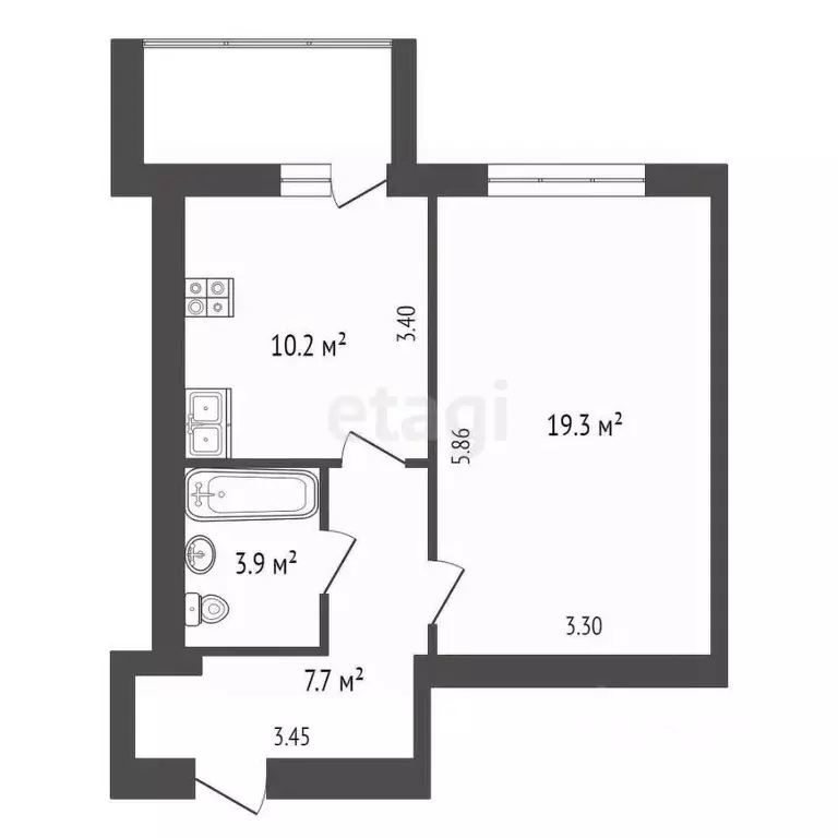 1-к кв. Крым, Симферополь ул. Камская (45.5 м) - Фото 1