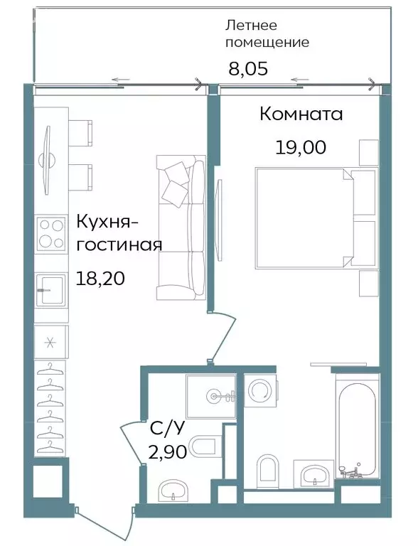 1-комнатная квартира: Республика Крым, Саки, курортный кластер Темпо ... - Фото 1
