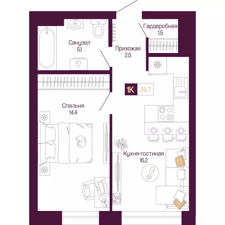 1-комнатная квартира: Нижний Новгород, ЖК Идель. Квартал на Сенной ... - Фото 1