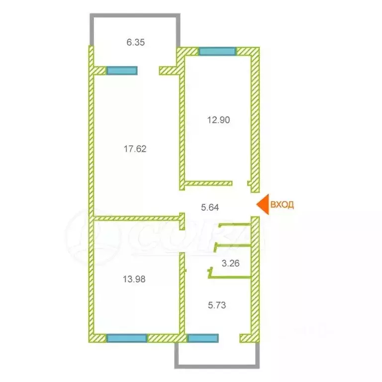 3-к кв. Дагестан, Буйнакск Дружба мкр, 11 (62.5 м) - Фото 1