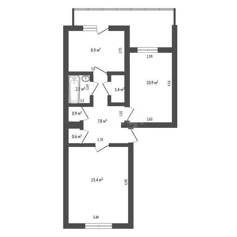 2-комнатная квартира: Джанкой, улица Свердлова, 28 (52.7 м) - Фото 1