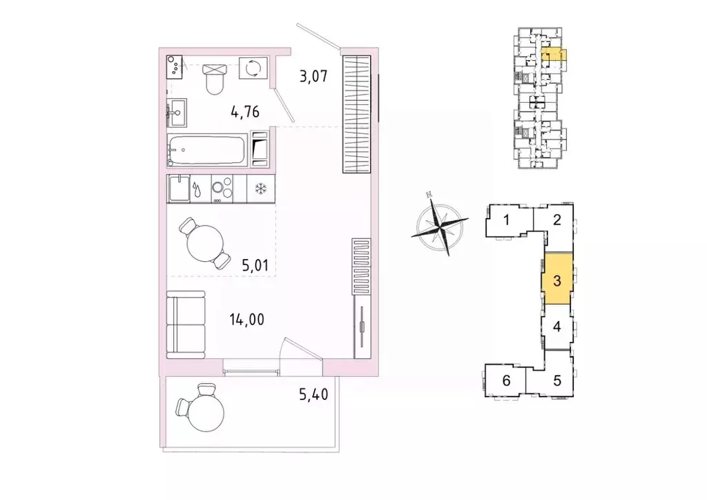 1-к кв. Ленинградская область, Гатчина Въезд мкр,  (28.46 м) - Фото 1
