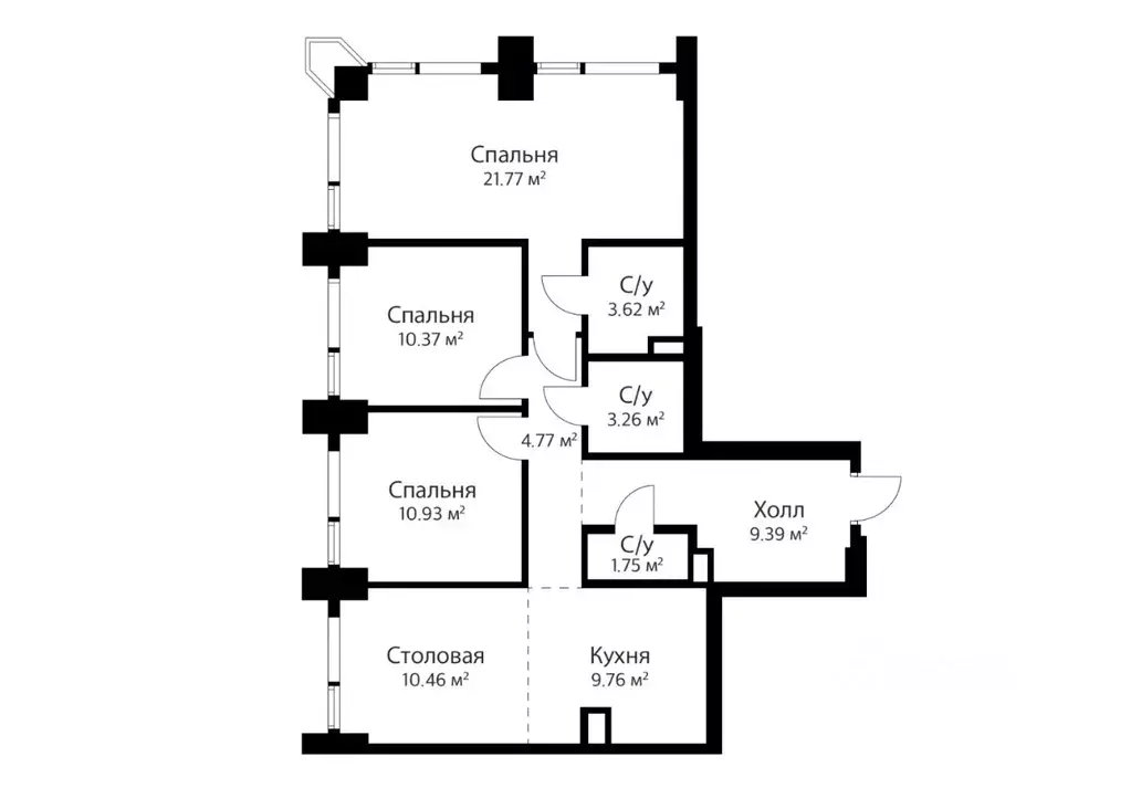 3-к кв. Москва ул. 4-я Марьиной рощи, 12К1 (85.19 м) - Фото 1