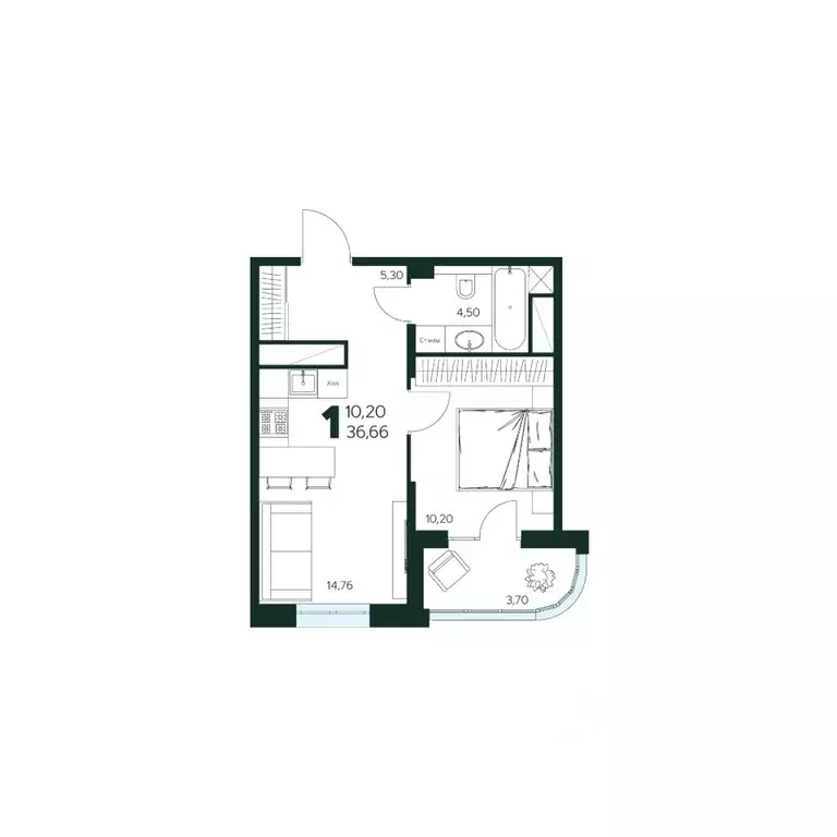 1-к кв. Московская область, Химки Сходня мкр, Первомайская ул., ... - Фото 1