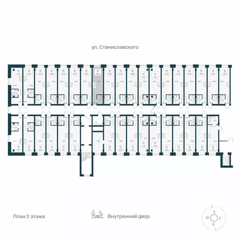 Квартира-студия: Новосибирск, улица Станиславского, 25 (29.59 м) - Фото 1