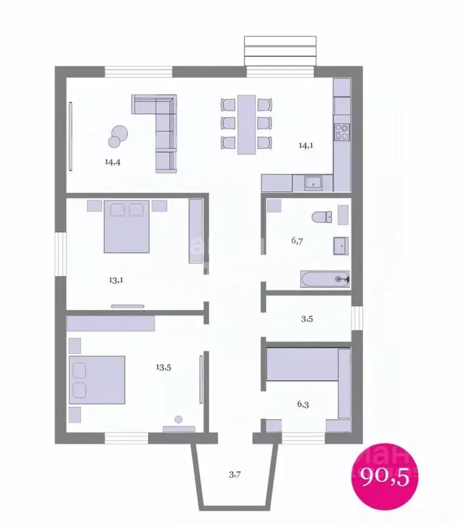 Дом в Амурская область, Благовещенский район, с. Кантон-Коммуна ул. ... - Фото 2