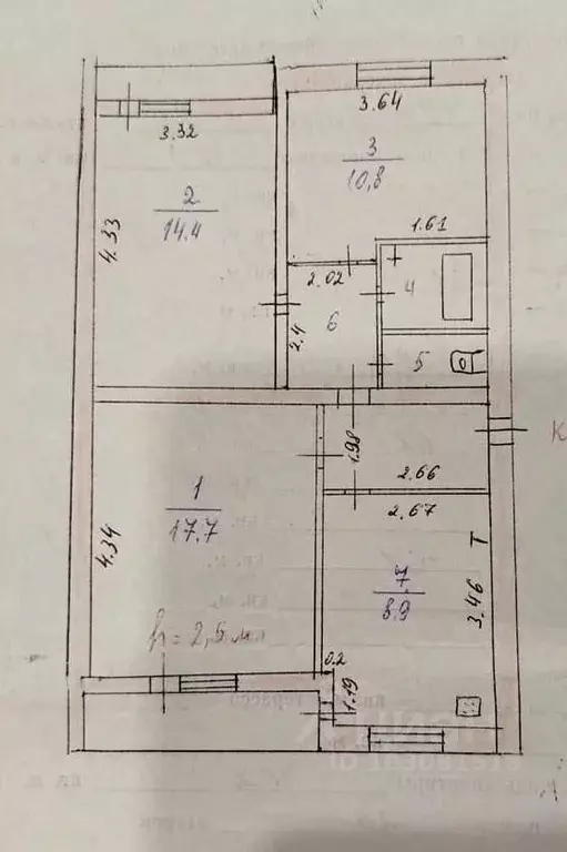 3-к кв. Калужская область, Дзержинский район, Товарково городское ... - Фото 2