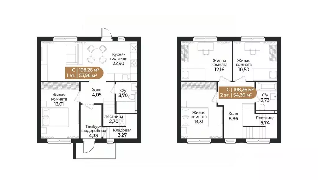 Таунхаус в Ленинградская область, Всеволожск ш. Южное (108 м) - Фото 1