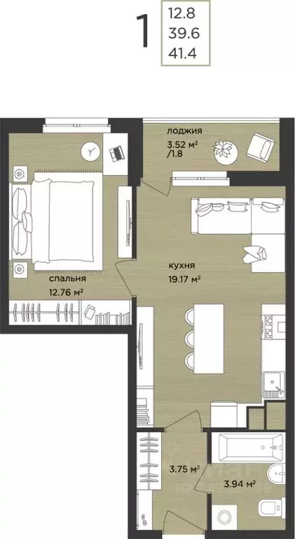 1-к кв. Нижегородская область, Нижний Новгород д. Афонино, ул. ... - Фото 1