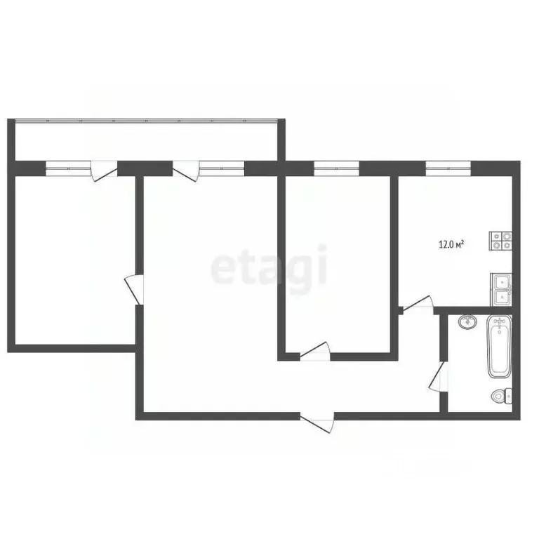 3-к кв. Московская область, Воскресенск Новлянский мкр, ул. Кагана, 10 ... - Фото 2