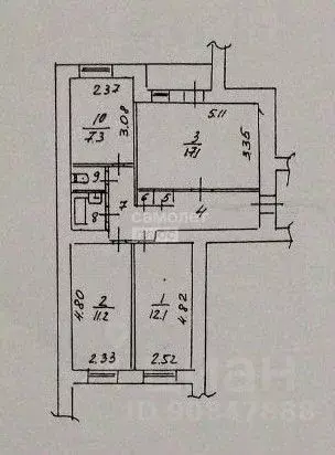 3-к кв. Воронежская область, Воронеж ул. Олеко Дундича, 23 (61.1 м) - Фото 1