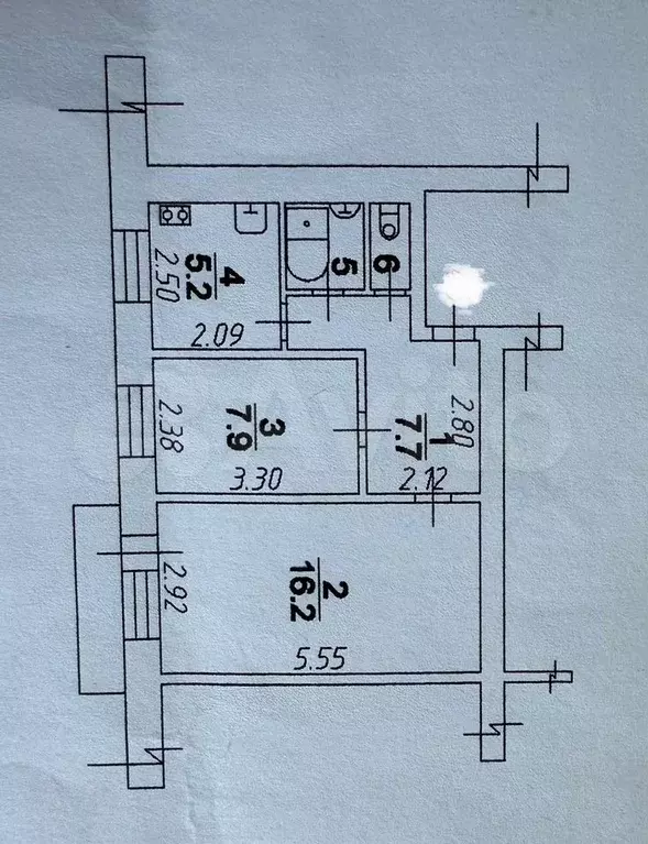 2-к. квартира, 40,1 м, 2/5 эт. - Фото 0