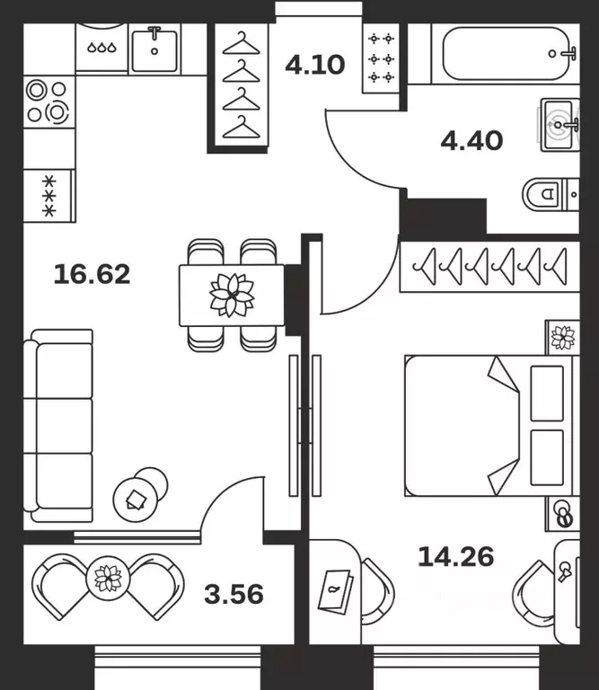 1-к кв. Тульская область, Тула ул. Самоварная, 21/1 (42.94 м) - Фото 1