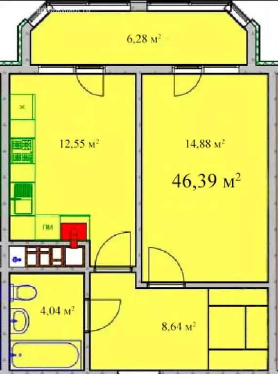 1-комнатная квартира: Геленджик, Витебская улица, 14к1 (46 м) - Фото 1