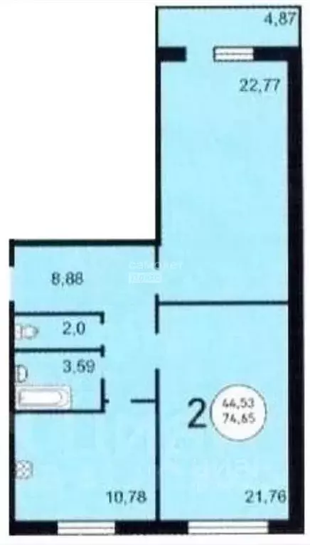 2-к кв. Новосибирская область, Новосибирск Вилюйская ул., 1А (72.0 м) - Фото 1