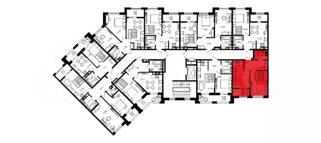 1-к. квартира, 38,7 м, 6/9 эт. - Фото 1