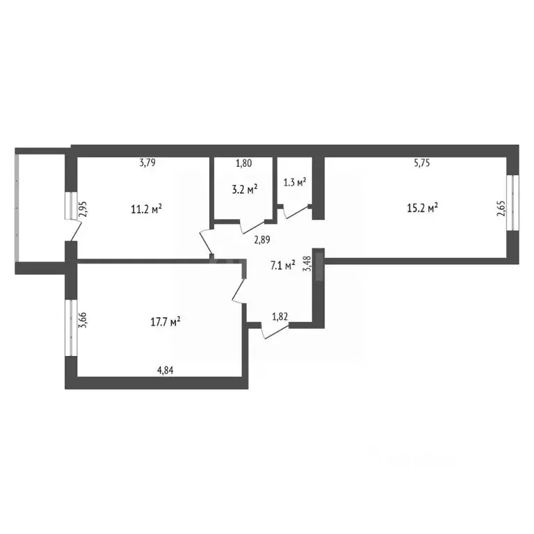 2-к кв. Амурская область, Благовещенск Игнатьевское ш., 17 (57.9 м) - Фото 2