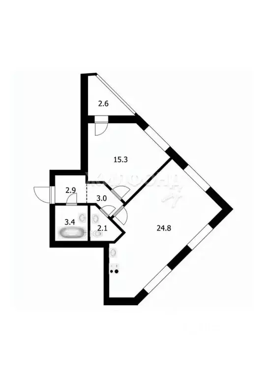 2-к кв. Новосибирская область, Новосибирск ул. Имени генерал-майора ... - Фото 1