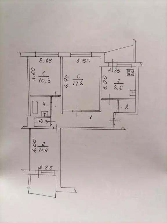 3-к кв. Новгородская область, Великий Новгород ул. Зелинского, 48к1 ... - Фото 2