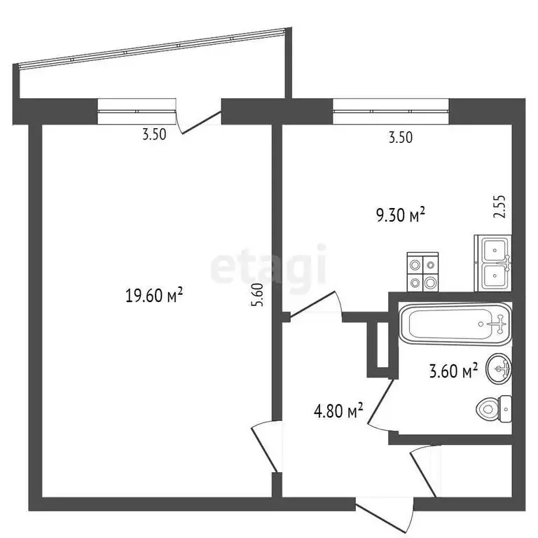1-комнатная квартира: Ковров, улица Димитрова, 2 (29.4 м) - Фото 1
