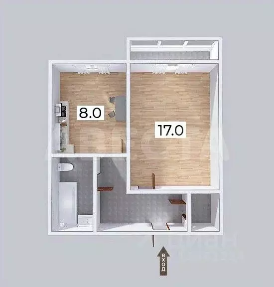 1-к кв. Омская область, Омск Порт-Артур мкр, ул. 2-я Трамвайная, 41 ... - Фото 2