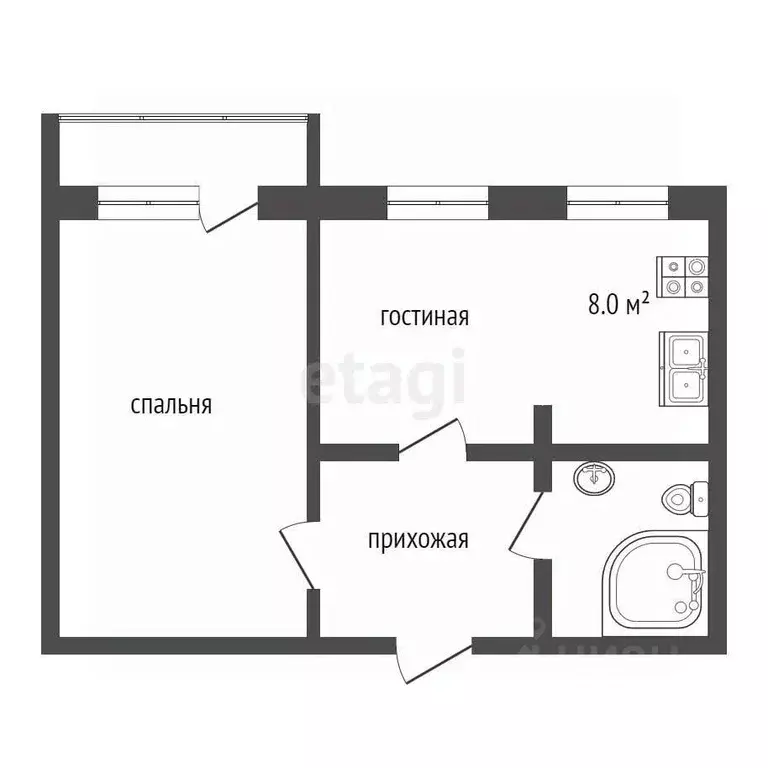 2-к кв. Коми, Усинск ул. Ленина, 9 (48.0 м) - Фото 1