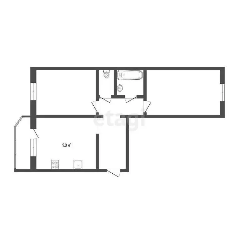 2-комнатная квартира: Тюмень, улица Николая Зелинского, 23/1 (57 м) - Фото 0
