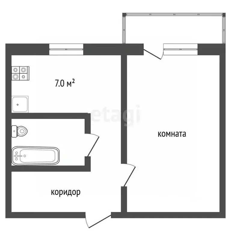 1-к кв. Кемеровская область, Юрга просп. Победы, 8 (31.0 м) - Фото 1