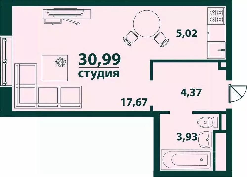 1-к кв. Ульяновская область, Ульяновск 19-й мкр, Аквамарин-2 жилой ... - Фото 0