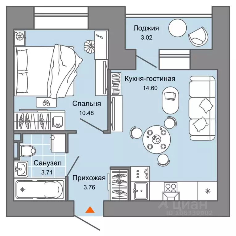 2-к кв. Кировская область, Киров ул. 4-й Пятилетки, 84 (34.0 м) - Фото 0