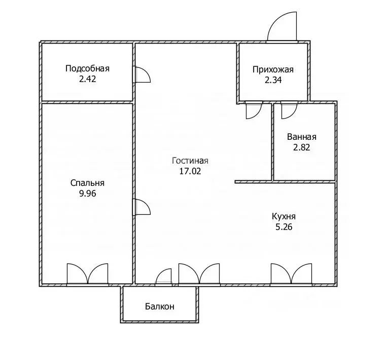 2-к кв. Ульяновская область, Ульяновск Локомотивная ул., 7 (39.82 м) - Фото 2