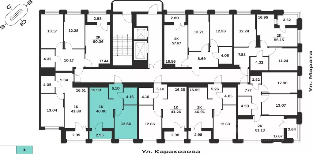 1-к кв. Тульская область, Тула ул. Каракозова (40.86 м) - Фото 1