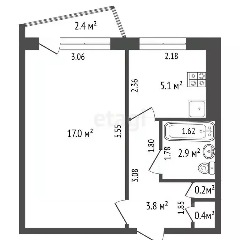 1-к кв. Самарская область, Самара Ново-Вокзальная ул., 132 (30.6 м) - Фото 1