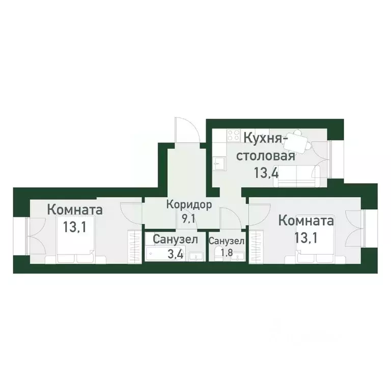 2-к кв. Свердловская область, Екатеринбург Твоя Привилегия жилой ... - Фото 0