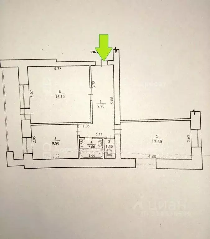 2-к кв. Волгоградская область, Волгоград ул. Кирова, 86А (51.3 м) - Фото 0