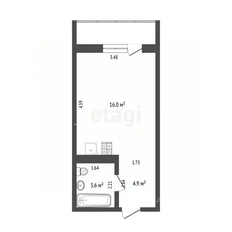 Студия Тюменская область, Тюмень ул. Вице-адмирала Воронцова, 3 (27.5 ... - Фото 2