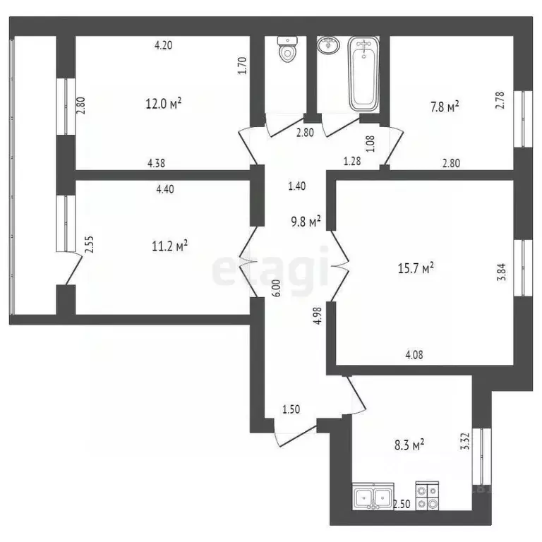 4-к кв. Ростовская область, Батайск ул. Герцена, 37 (68.9 м) - Фото 0