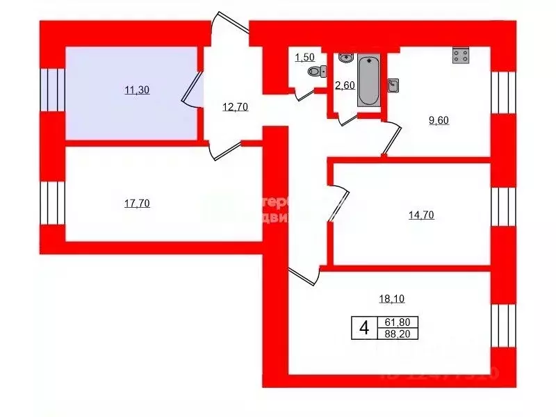 Комната Санкт-Петербург Лесной просп., 23/19 (11.3 м) - Фото 1