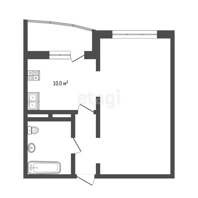 1-комнатная квартира: Тюмень, улица Валентины Трофимовой, 4к1 (41 м) - Фото 0