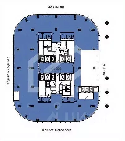 Помещение свободного назначения в Москва Ходынский бул., 20Ас1 (1180 ... - Фото 2