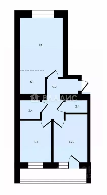 2-к кв. Коми, Сыктывкар Тентюковская ул., 304 (65.5 м) - Фото 1
