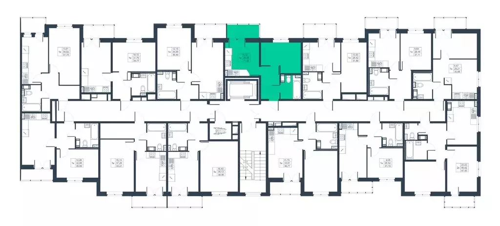 1-комнатная квартира: Коммунар, массив Ижора (30.11 м) - Фото 1